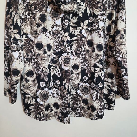 LuLaRoe Amber skull floral print hooded sweatshirt womans size 2XL plus pullover - Picture 9 of 10